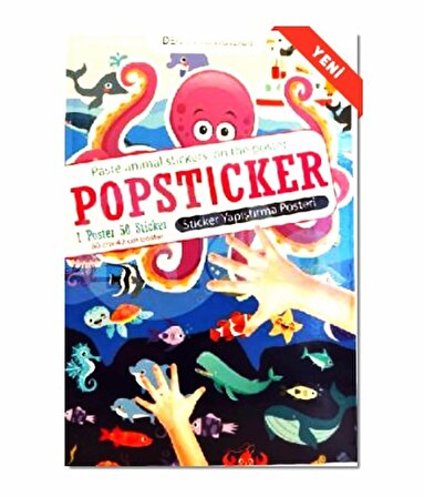 Lama Deniz Hayvanları Popsticker Yapıştırma Posteri 22x30 1 poster 50 sticker