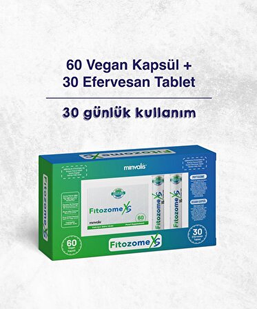 Minvalis Fitozome XS Form ve Diyet Seti (60 vegan kapsül + 30 efervesan tablet = 30 Günlük Kullanım)