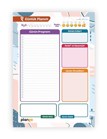 Günlük Planlayıcı - Daily Planner - Ders Çalışma Planlayıcı - Planlama Defteri