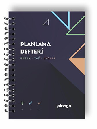 Siyah Lacivert Günlük Planlayıcı Defter - Daily Planner - Ders Çalışma Planlayıcı Defteri - Planlama