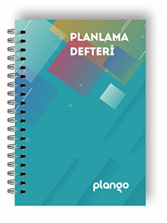 Turkuaz Kareler Günlük Planlayıcı Defter - Daily Planner - Ders Çalışma Planlayıcı Defteri - Planlam