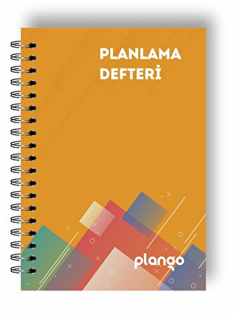 Turuncu Kareler Günlük Planlayıcı Defter - Daily Planner - Ders Çalışma Planlayıcı Defteri - Planlam