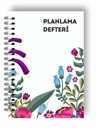 Çiçek Bahçesi Günlük Planlayıcı Defter - Daily Planner - Ders Çalışma Planlayıcı Defteri - Planlama 