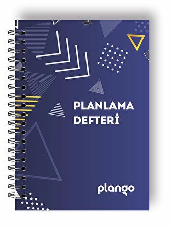 Mavi Üçgenler Günlük Planlayıcı Defter - Daily Planner - Ders Çalışma Planlayıcı Defteri - Planlama 