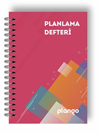 Kırmızı Kareler Günlük Planlayıcı Defter - Daily Planner - Ders Çalışma Planlayıcı Defteri - Planlam
