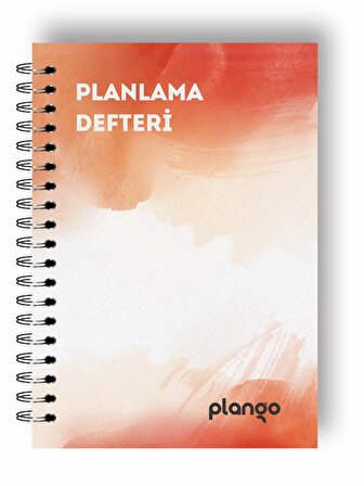 Turuncu Suluboya Günlük Planlayıcı Defter - Daily Planner - Ders Çalışma Planlayıcı Defteri - Planla