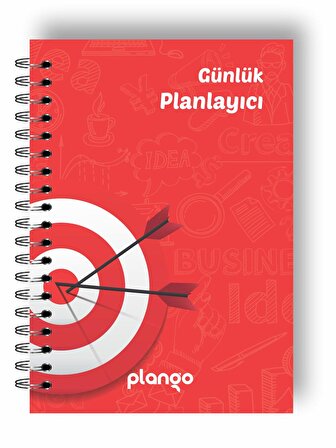 Kırmızı Hedef Günlük Planlayıcı Defter - Daily Planner - Ders Çalışma Planlayıcı Defteri - Planlama 