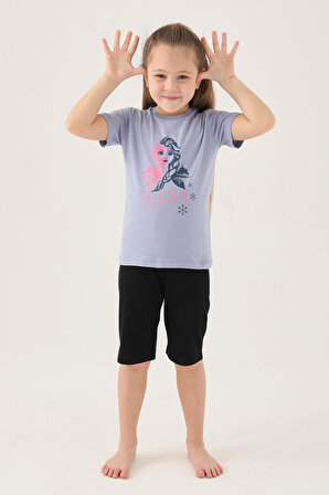 Frozen D4804-2 Kız Çocuk T-Shirt Yaban Mersini