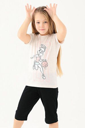 Looney Tunes L1590-2 Kız Çocuk T-Shirt Krem Melanj