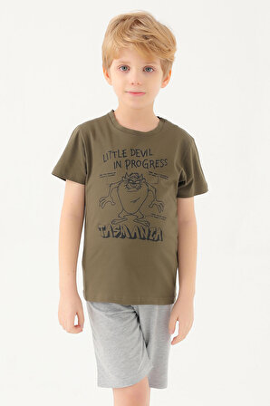 Looney Tunes L1587-2 Erkek Çocuk T-Shirt Haki