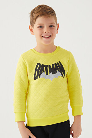 Batman Erkek Çocuk Sarı Sweatshirt