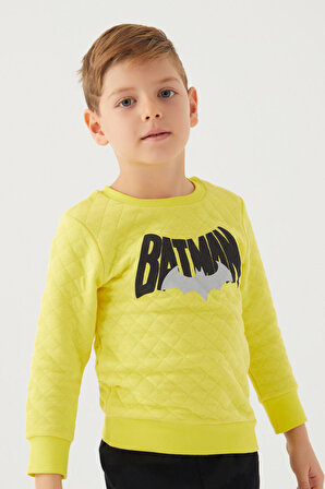 Batman Erkek Çocuk Sarı Sweatshirt