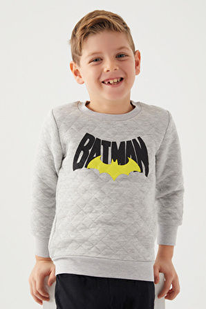 Batman Erkek Çocuk Gri Sweatshirt