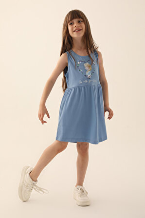 Frozen D4867-3 Kız Çocuk Elbise Indigo