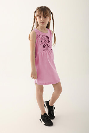 Minnie Mouse D4860-3 Kız Çocuk Elbise Şeker Pembe