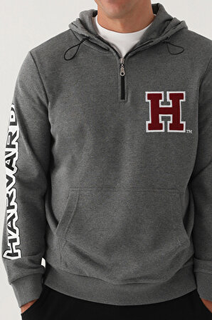 Harvard Anstrasit Melanj Erkek Sweatshirt