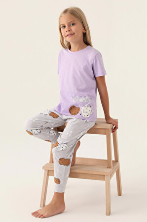 Arnetta Brunch Lila Kız Çocuk Pijama Takımı