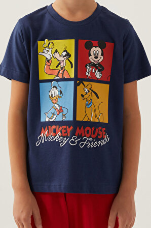 Mickey Mouse Friends Koyu İndigo Erkek Çocuk Pijama Takımı