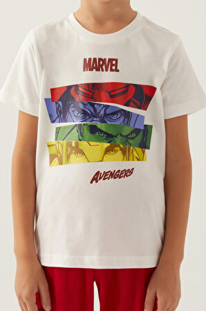 Avangers Marvel Krem Erkek Çocuk Kapri Takım
