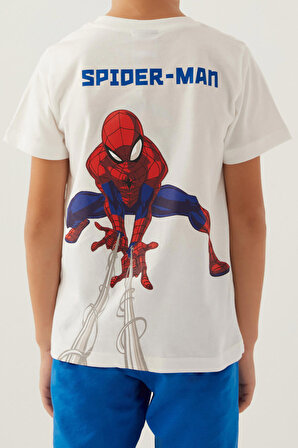 SpiderMan Network Krem Erkek Çocuk Bermuda Takım