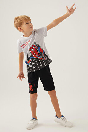 SpiderMan Protector Kar Melanj Erkek Çocuk Bermuda Takım