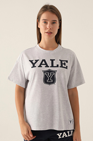 Yale Emblem Kar Melanj Kadın T-Shirt