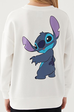 Stitch Shape Krem Kız Çocuk Sweatshirt