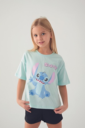 Stitch Oppression Yeşil Kız Çocuk T-Shirt