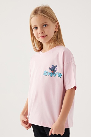 Stitch Back Toz Pembe Kız Çocuk T-Shirt