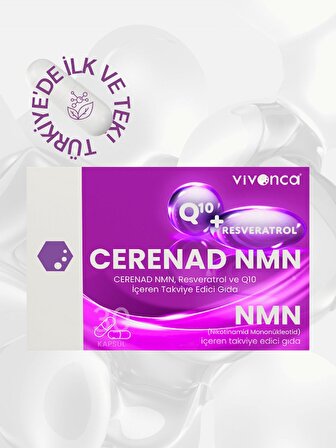 Cerenad Lipozomal Nmn, Resveratrol, Coq10, Çinko Ve C Vitamini Içeren Takviye Edici Gıda