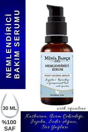 Cilt Nemlendirici Serum, %100 Saf ve Doğal, 30ml