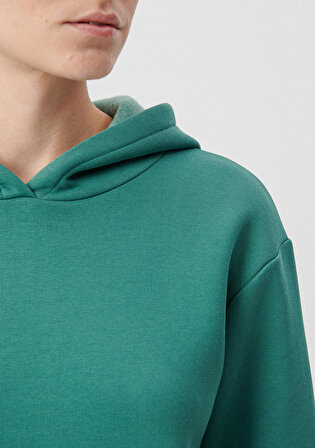 Kapüşonlu Yeşil Basic Sweatshirt 167299-71870