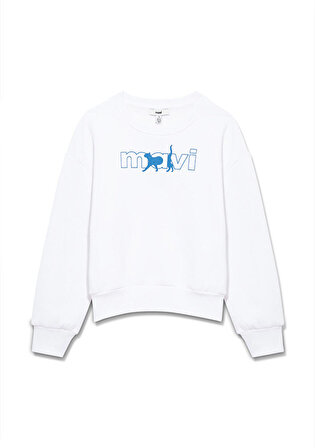 Mavi Logo Baskılı Beyaz Sweatshirt 7S10001-620