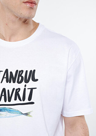 İstanbul Baskılı Beyaz Tişört 0611864-620