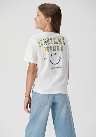 Mavi X SmileyWorld Beyaz Tişört 7610140-80194