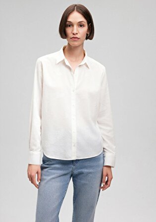 Baskılı Beyaz Gömlek 1210690-70057