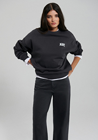 Mavi Logo Baskılı Gri Sweatshirt 1611600-82185