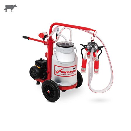 Tamam Ecomini Tekli İnek Süt Sağma Makinesi (Alüminyum Güğüm-Silikon Memelik) (Kuru Pompa)