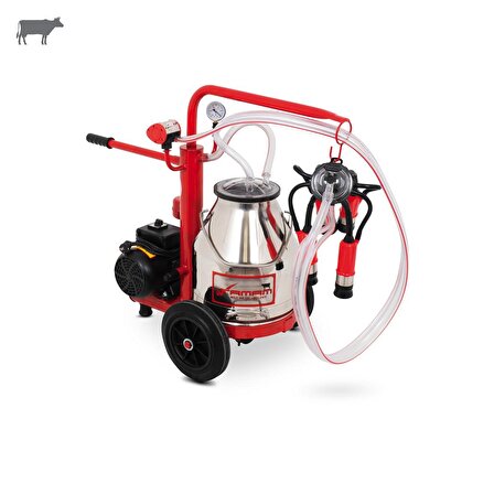 Tamam Ecomini Tekli İnek Süt Sağma Makinesi (Paslanmaz Güğüm-Kauçuk Memelik) (Kuru Pompa)