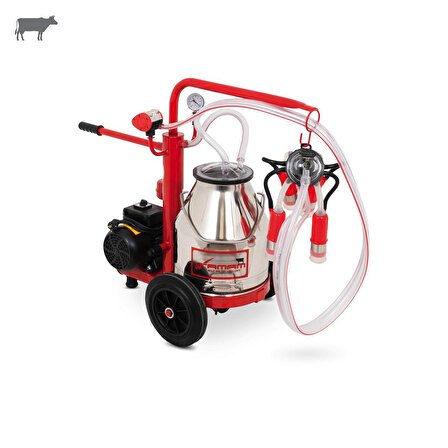 Tamam Ecomini Tekli İnek Süt Sağma Makinesi (Paslanmaz Güğüm-Silikon Memelik) (Kuru Pompa)