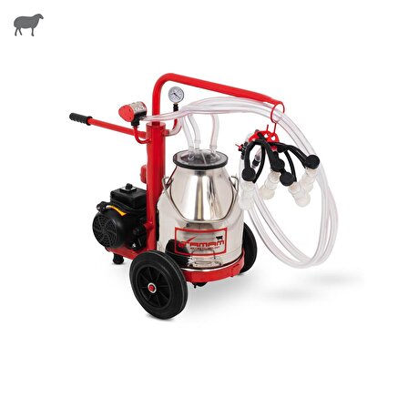 Tamam Ecomini İkili Koyun Süt Sağma Makinesi (Paslanmaz Güğüm-Silikon Memelik) (Kuru Pompa)