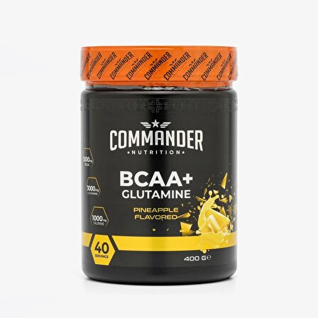 Commander Nutrition B.C.A.A + Glutamine 400g (40 Servis) - Ananas Aromalı