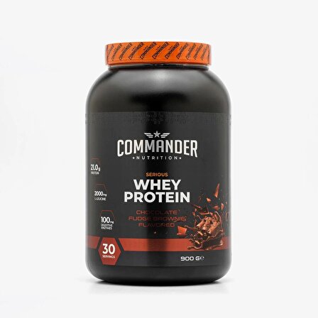 Commander Nutrition Serious Whey Protein Tozu 900g (30 Servis) - Brownie Aromalı