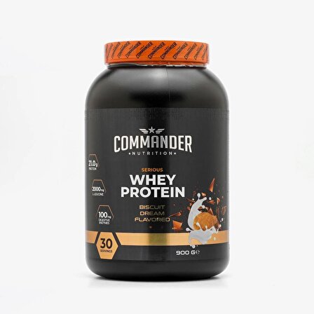 Commander Nutrition Serious Whey Protein Tozu 900g (30 Servis) - Bisküvi Aromalı