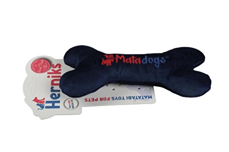 Herniks Sesli Peluş Nakışlı Köpek Oyuncağı - Mini Bone 18cm Lacivert