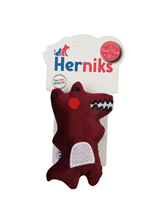 Herniks Sesli Kumaş Peluş Köpek Oyuncağı - Timy 13cm Bordo