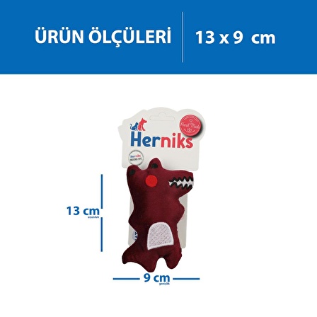 Herniks Sesli Kumaş Peluş Köpek Oyuncağı - Timy 13cm Bordo