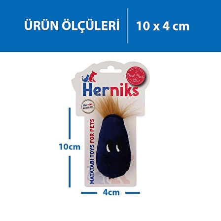 Herniks Matatabili Peluş Kedi Oyuncağı Eggy 10 Cm - Lacivert