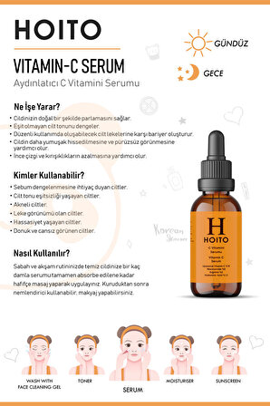 Hoito C Vitamini Serumu 30ml-Liposomal Vitamin C % 10 Niacinamide % 8 Arginine % 2 HA % 1,5