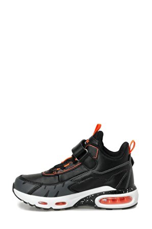 SOLVIT HI 4X Siyah Erkek Çocuk Basketbol Ayakkabı-Siyah-Neon Turuncu
